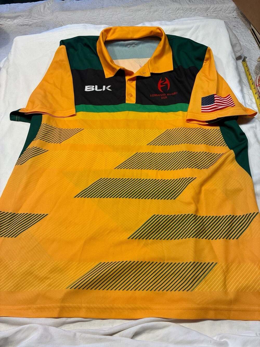 BLK Lomaiviti Rugby USA Men's Performance Polo Shirt Jersey Size 3XL